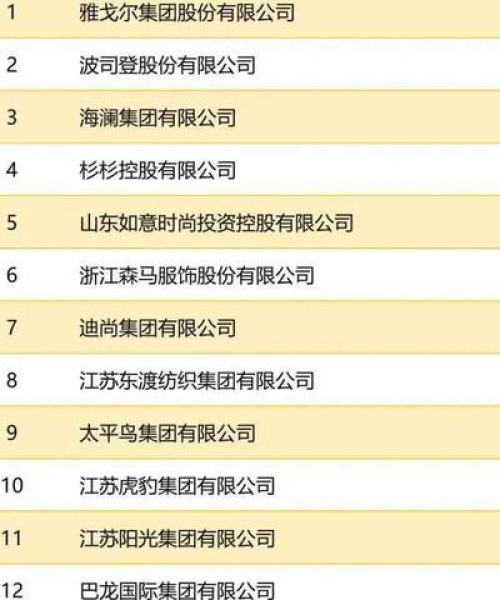 中国衣服制作公司排名及行业分析